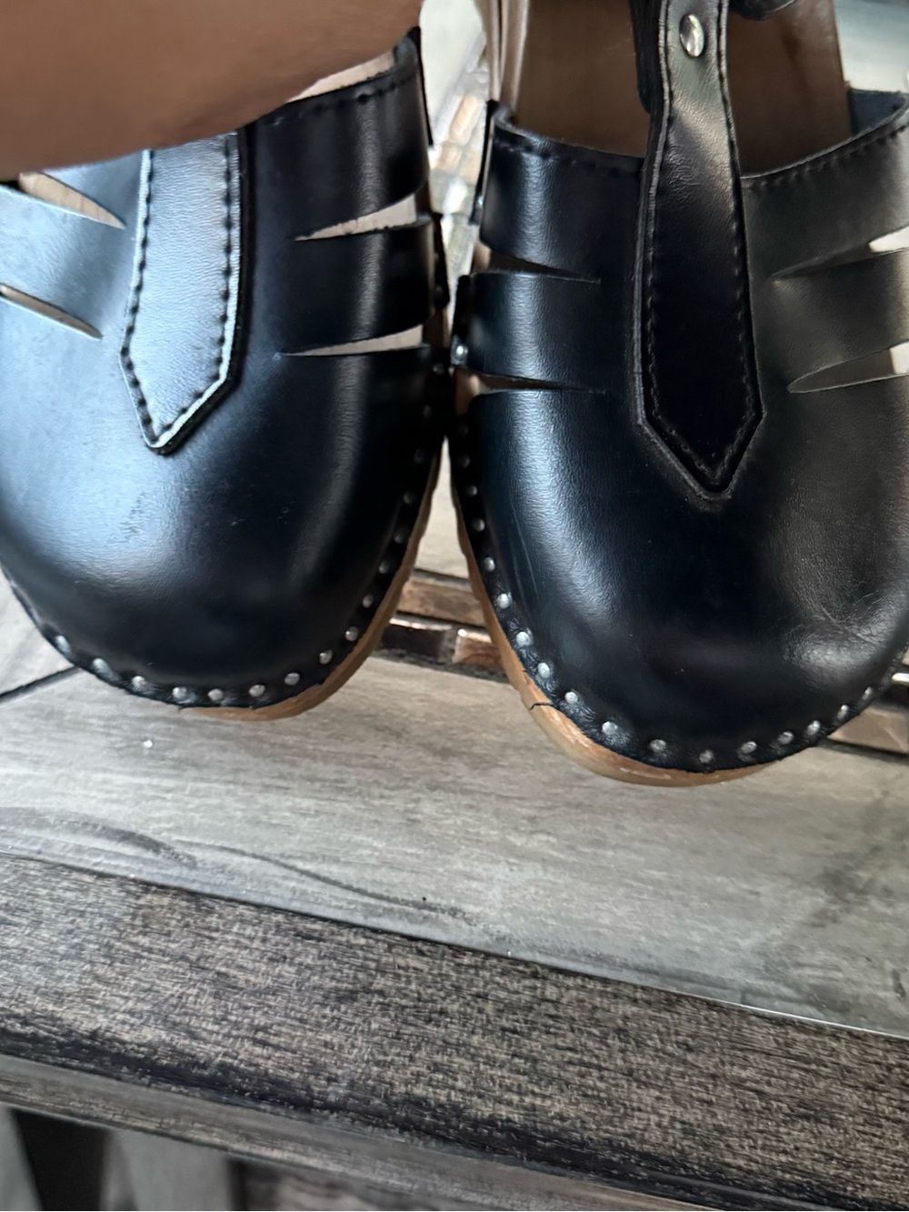 Black Leather Fisherman Clog Sandals with Buckle size 41 - Picture 2 of 5